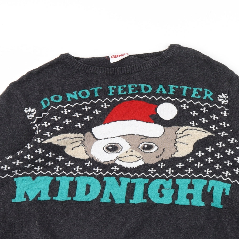 George Mens Grey   Pullover Jumper Size L  - Gremlins