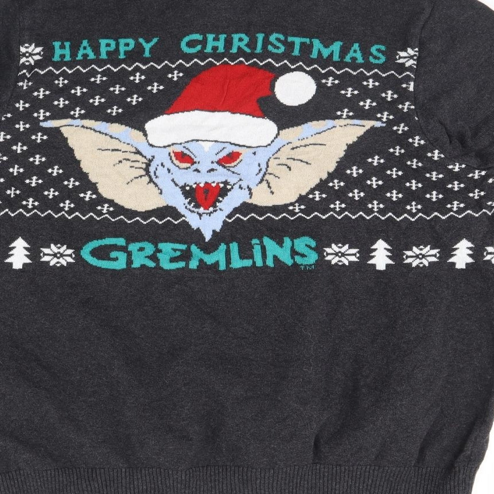 George Mens Grey   Pullover Jumper Size L  - Gremlins