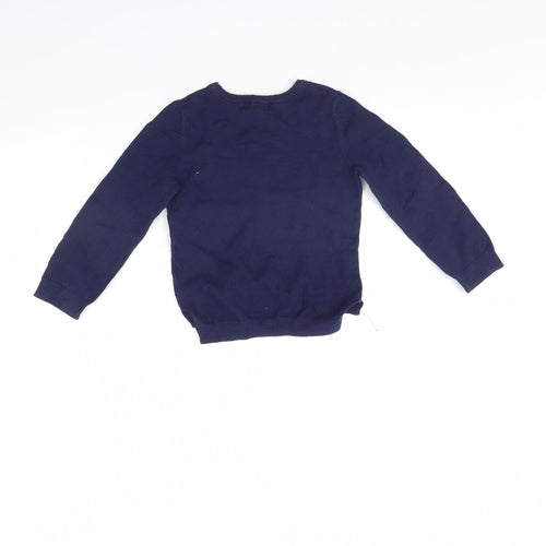 H&M Girls Blue   Pullover Jumper Size 2 Years  - star