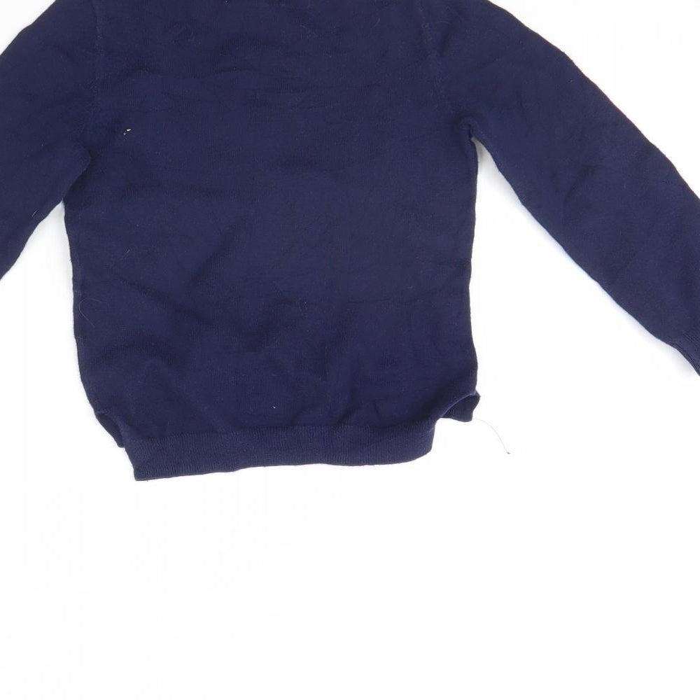 H&M Girls Blue   Pullover Jumper Size 2 Years  - star