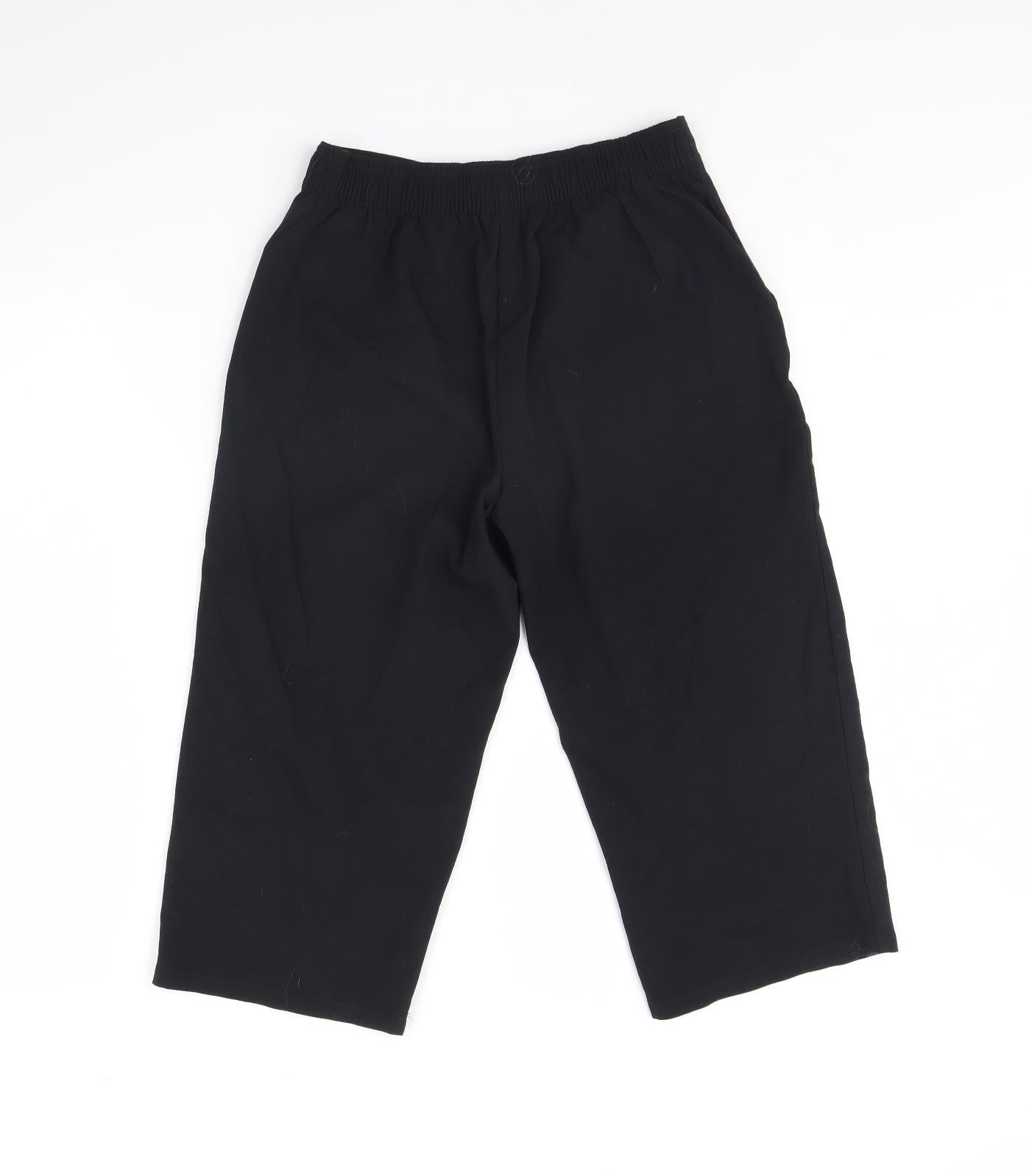 Papaya Womens Black   Cropped Trousers Size 10 L20 in