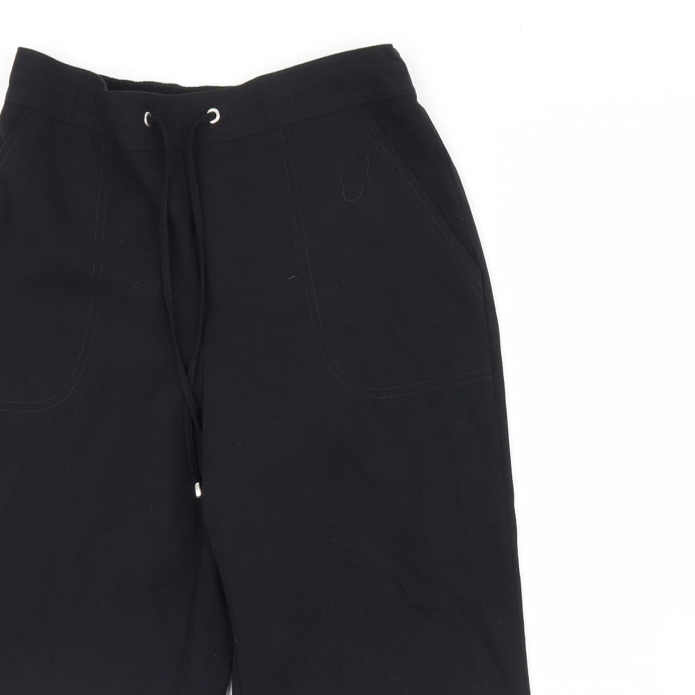 Papaya Womens Black   Cropped Trousers Size 10 L20 in