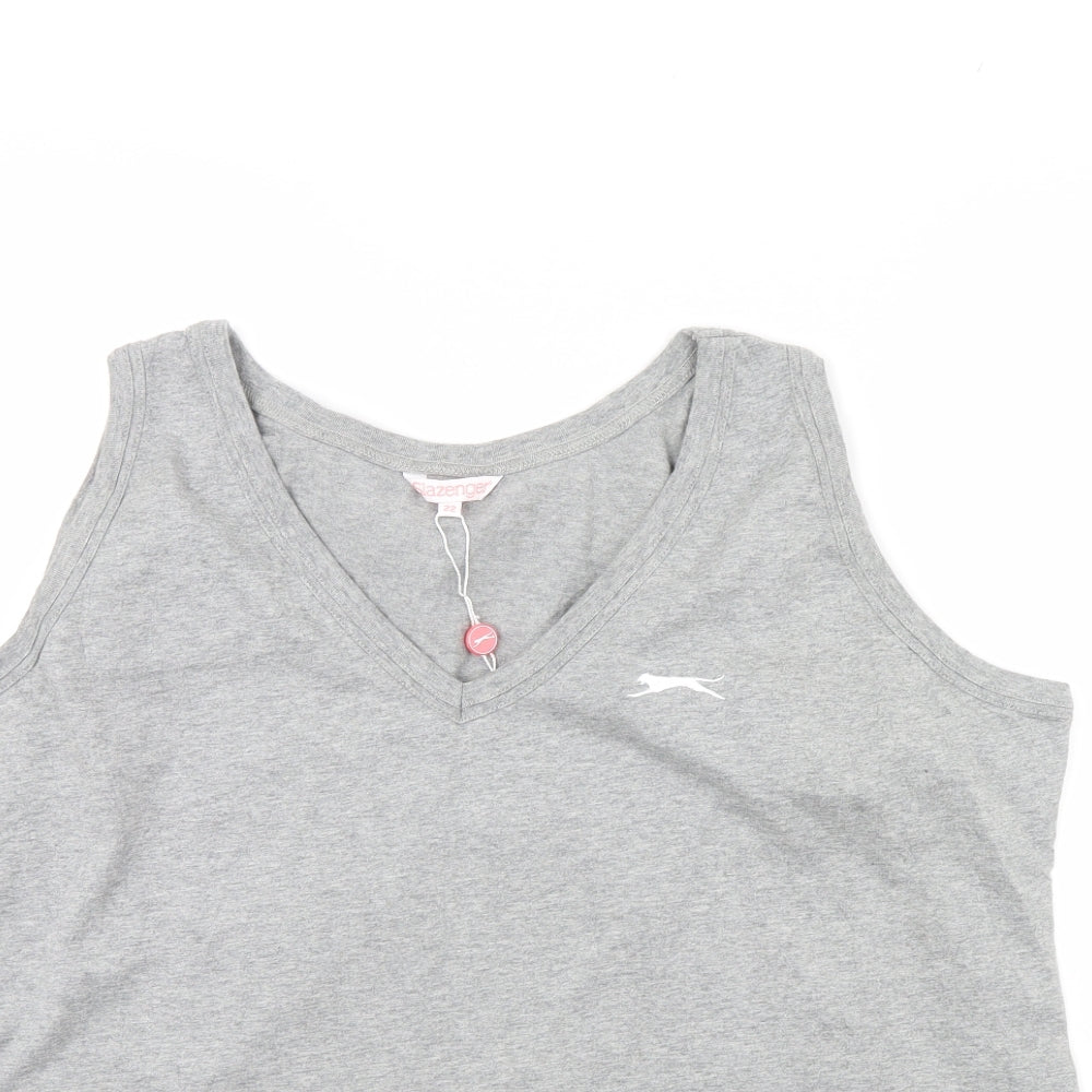 Slazenger Womens Grey   Basic Tank Size 22