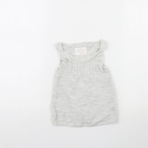 F&F Girls Grey   Jumper Dress  Size 9-12 Months