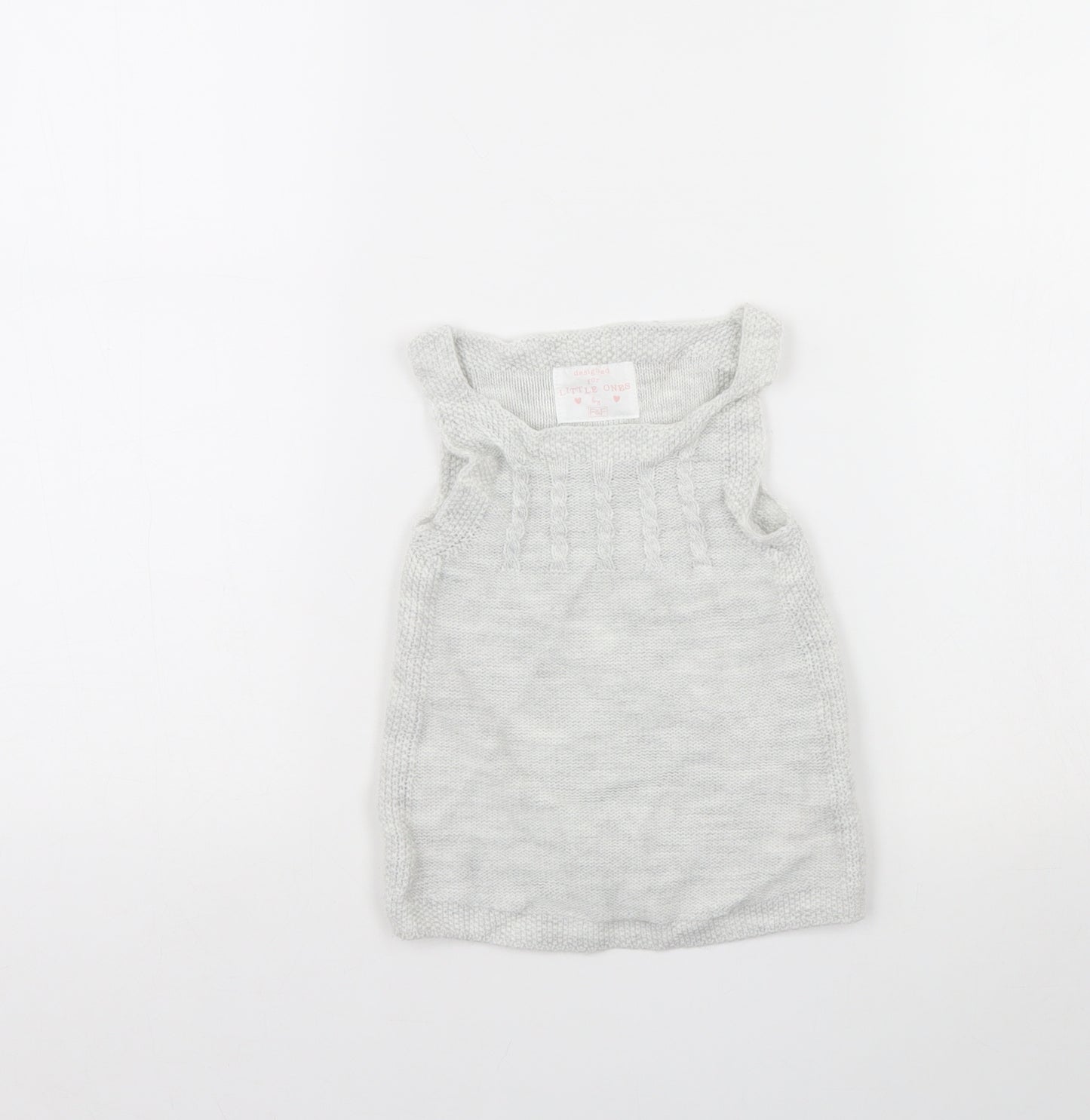 F&F Girls Grey   Jumper Dress  Size 9-12 Months