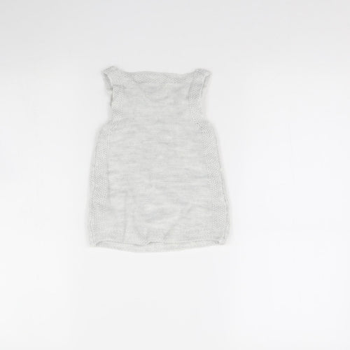 F&F Girls Grey   Jumper Dress  Size 9-12 Months