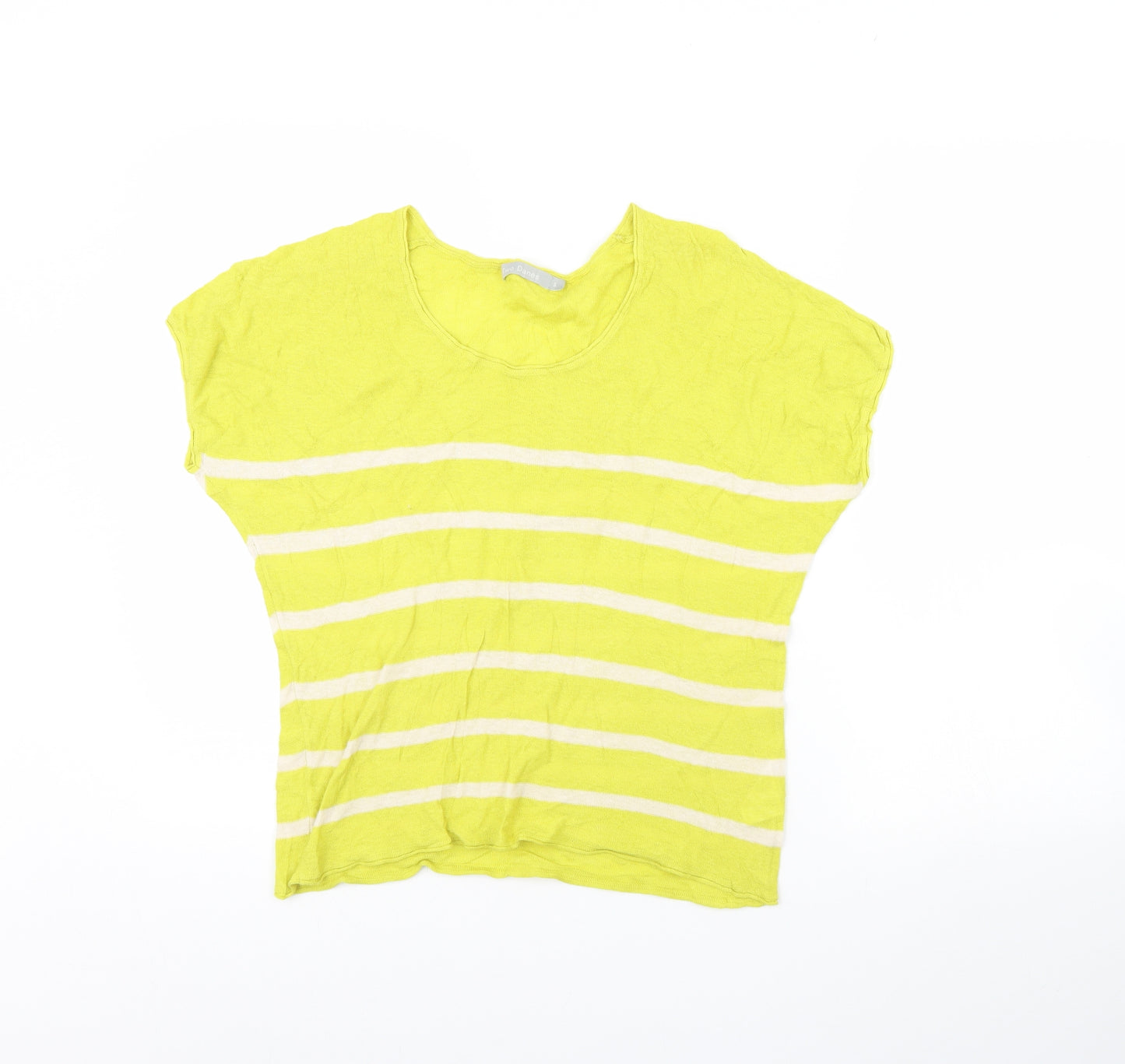 Two Danes Womens Green Striped  Basic Blouse Size S
