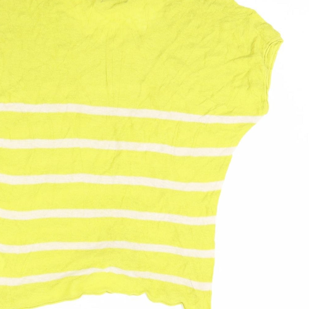 Two Danes Womens Green Striped  Basic Blouse Size S