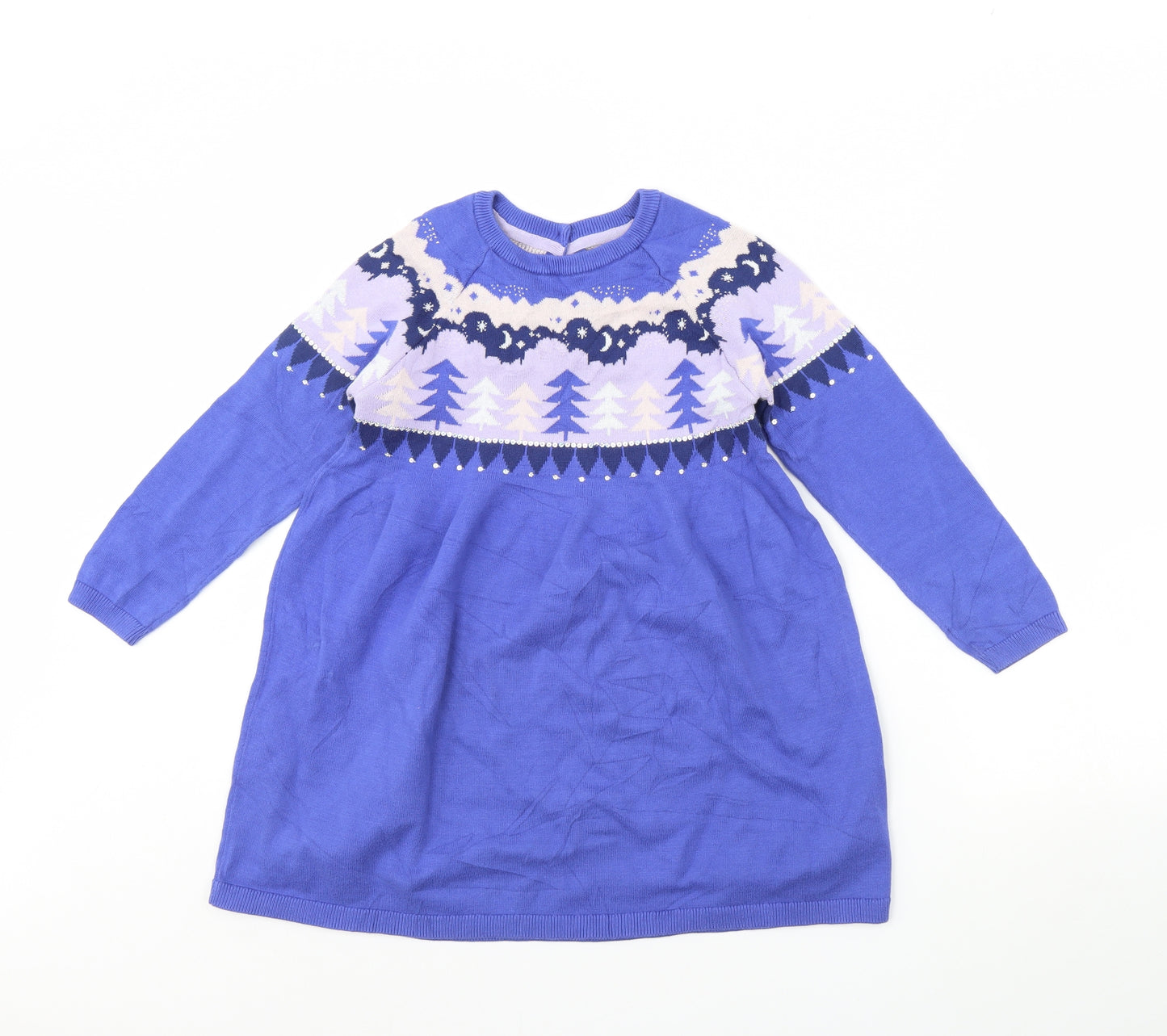 m&s Girls Blue   Jumper Dress  Size 6 Years
