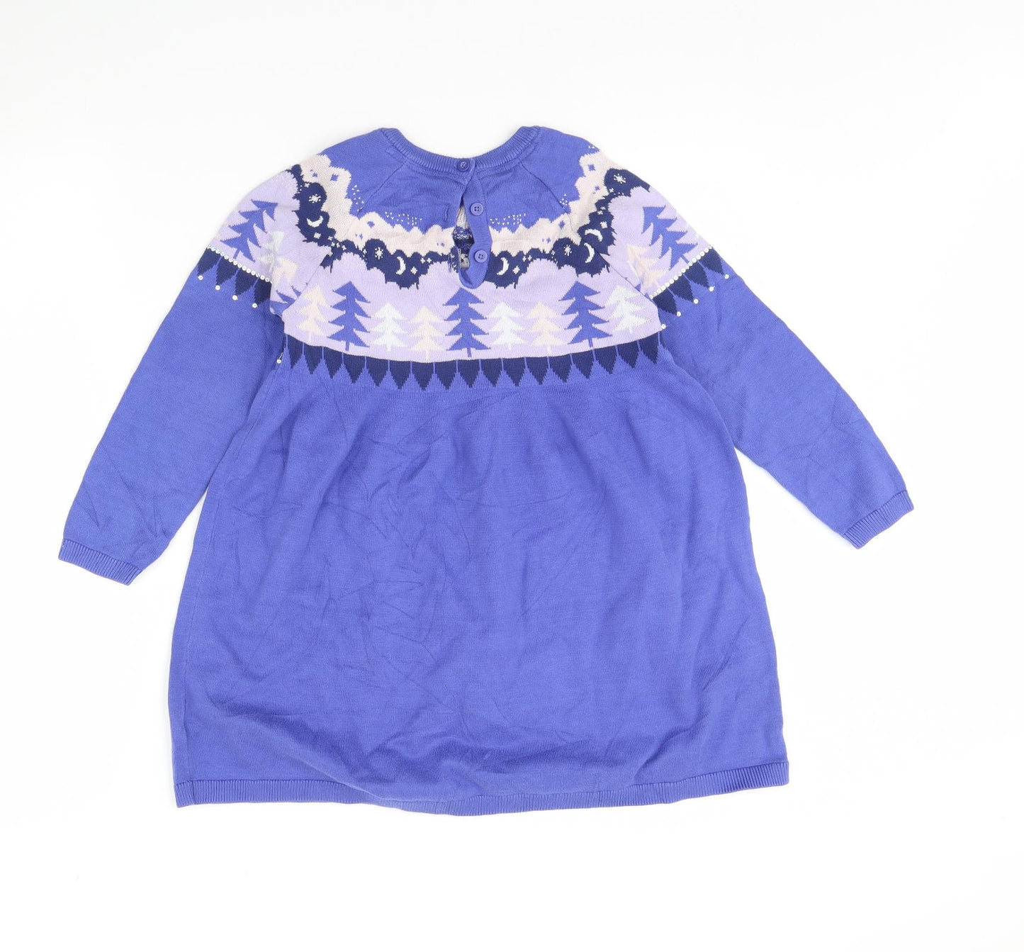 m&s Girls Blue   Jumper Dress  Size 6 Years