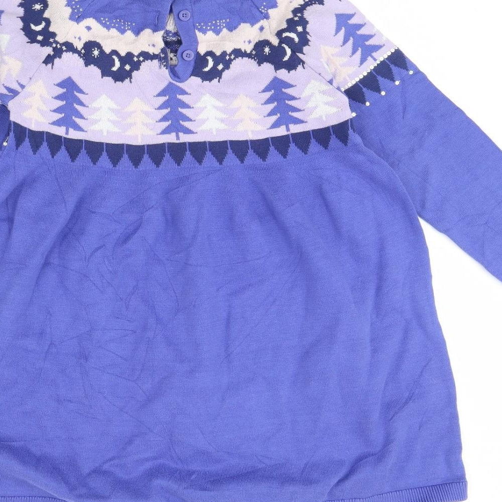 m&s Girls Blue   Jumper Dress  Size 6 Years