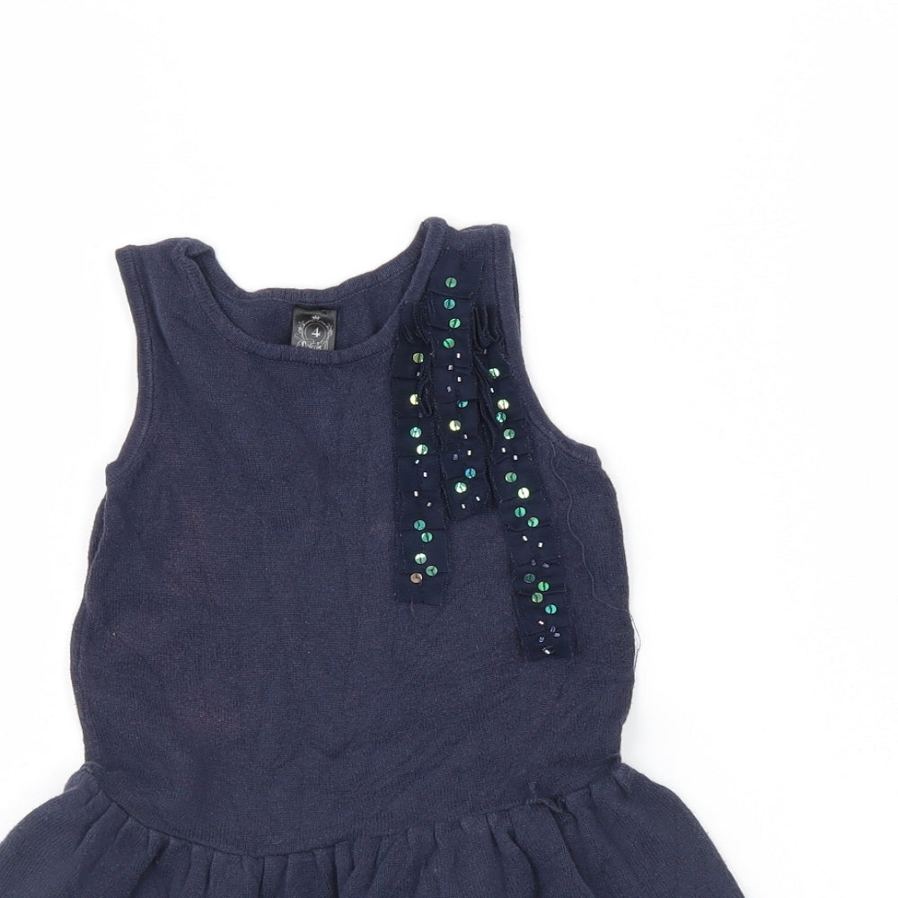 Cotton On Kids Girls Blue   Jumper Dress  Size 4 Years