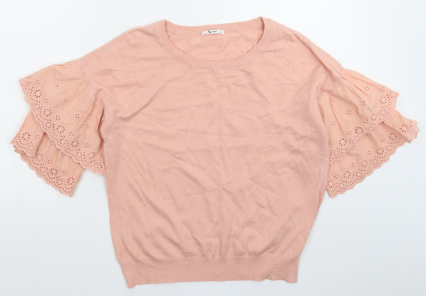 TU Womens Pink  Knit Pullover Jumper Size 12