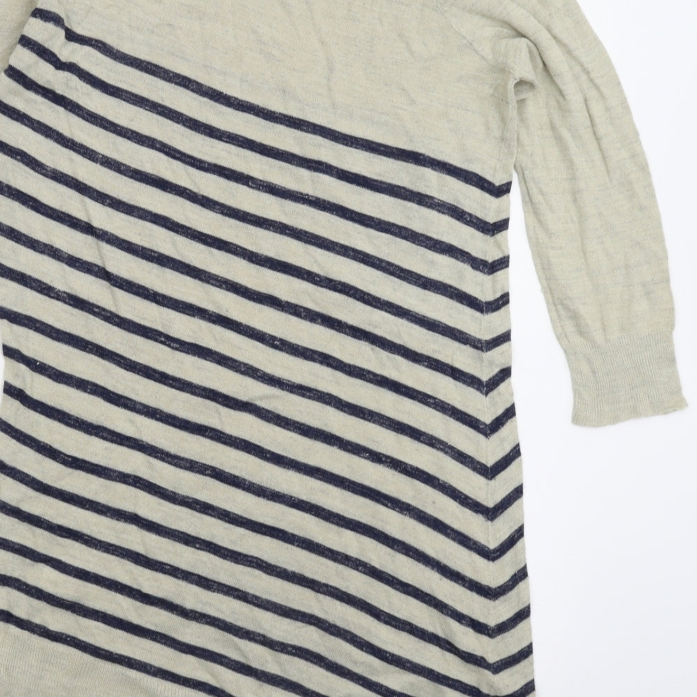 Marks and Spencer Womens Grey Striped Knit Pullover Jumper Size 12