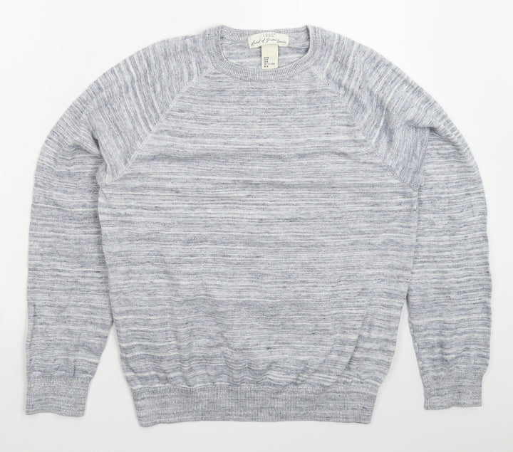 H&M Mens Blue Knit Pullover Jumper Size M
