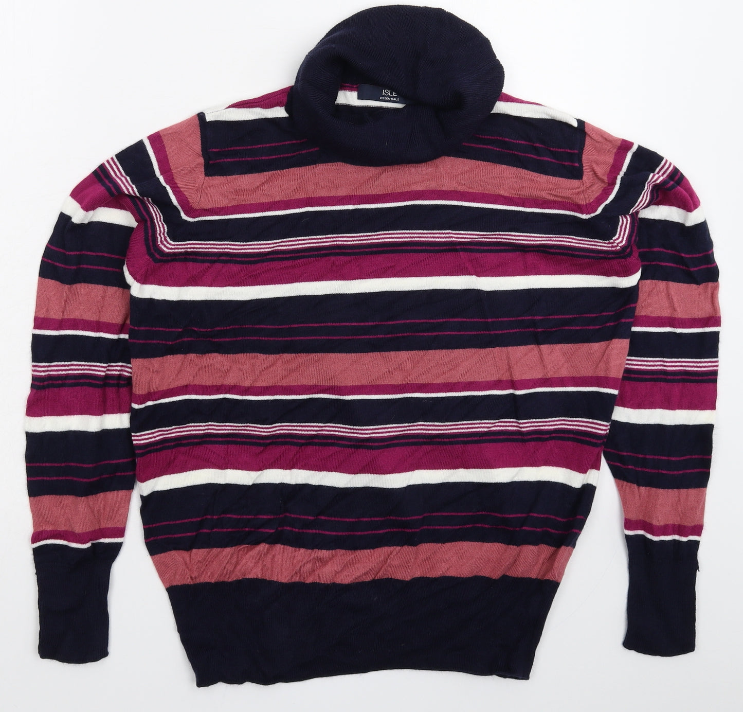 Isle Womens Multicoloured Striped Knit Pullover Jumper Size 16