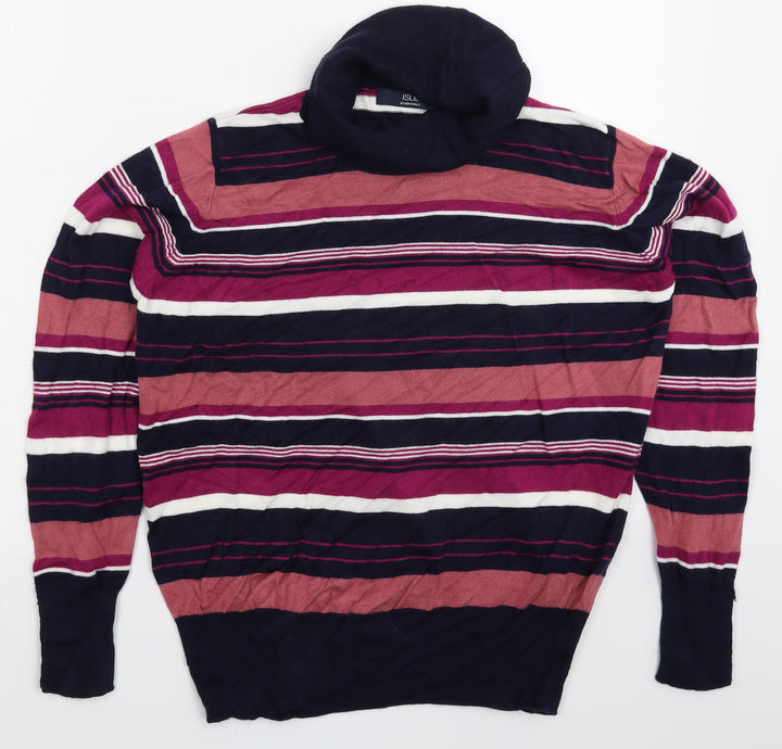 Isle Womens Multicoloured Striped Knit Pullover Jumper Size 16