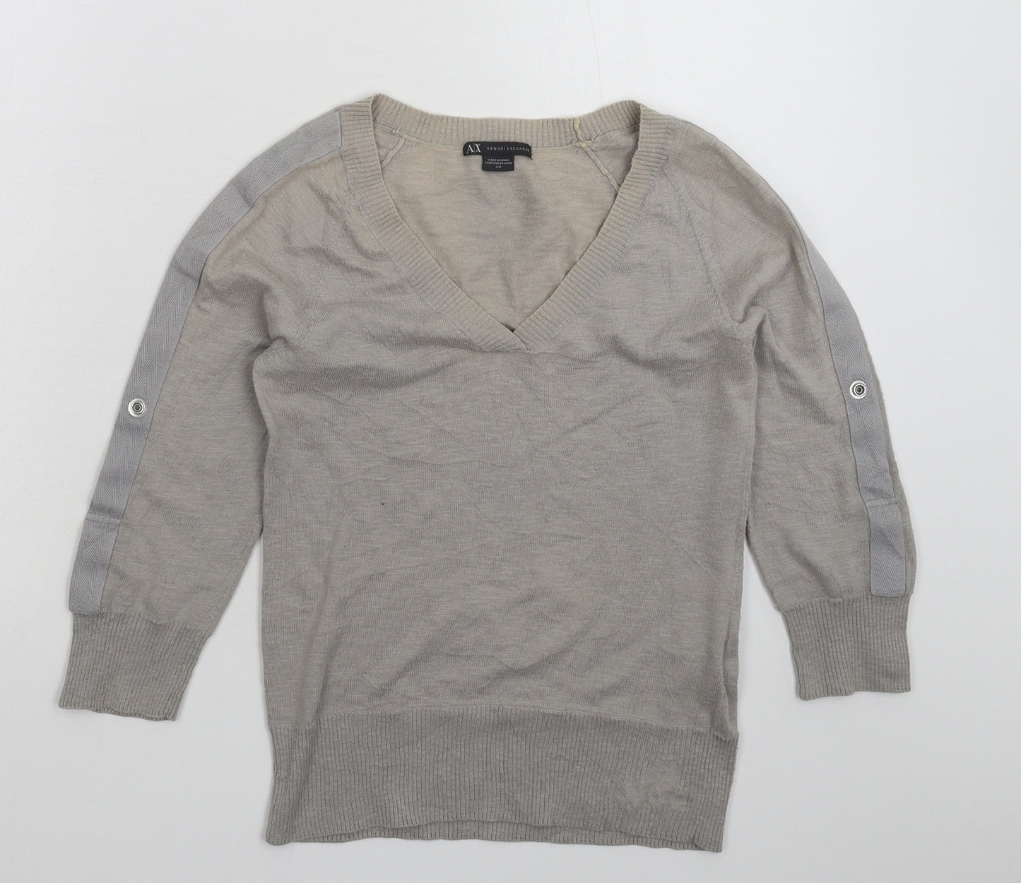 Armani Exchange Womens Grey  Knit Pullover Jumper Size S