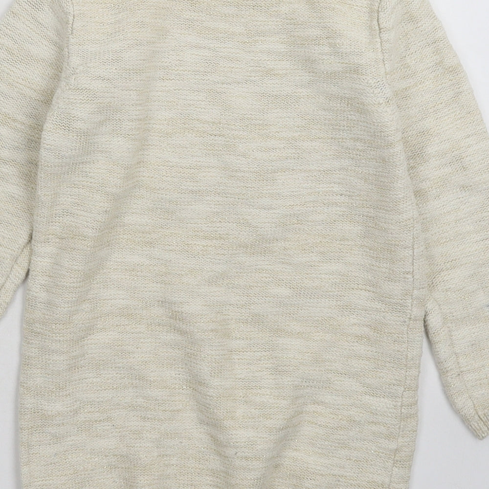 Young Dimension Girls Beige  Knit Jumper Dress  Size 6-7 Years