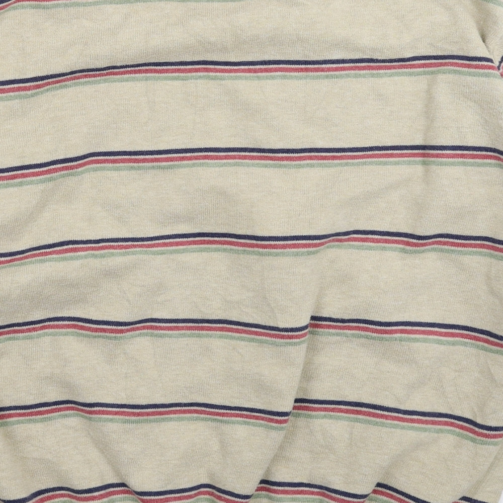 Peter Christian Mens Grey Striped Knit Pullover Jumper Size XL
