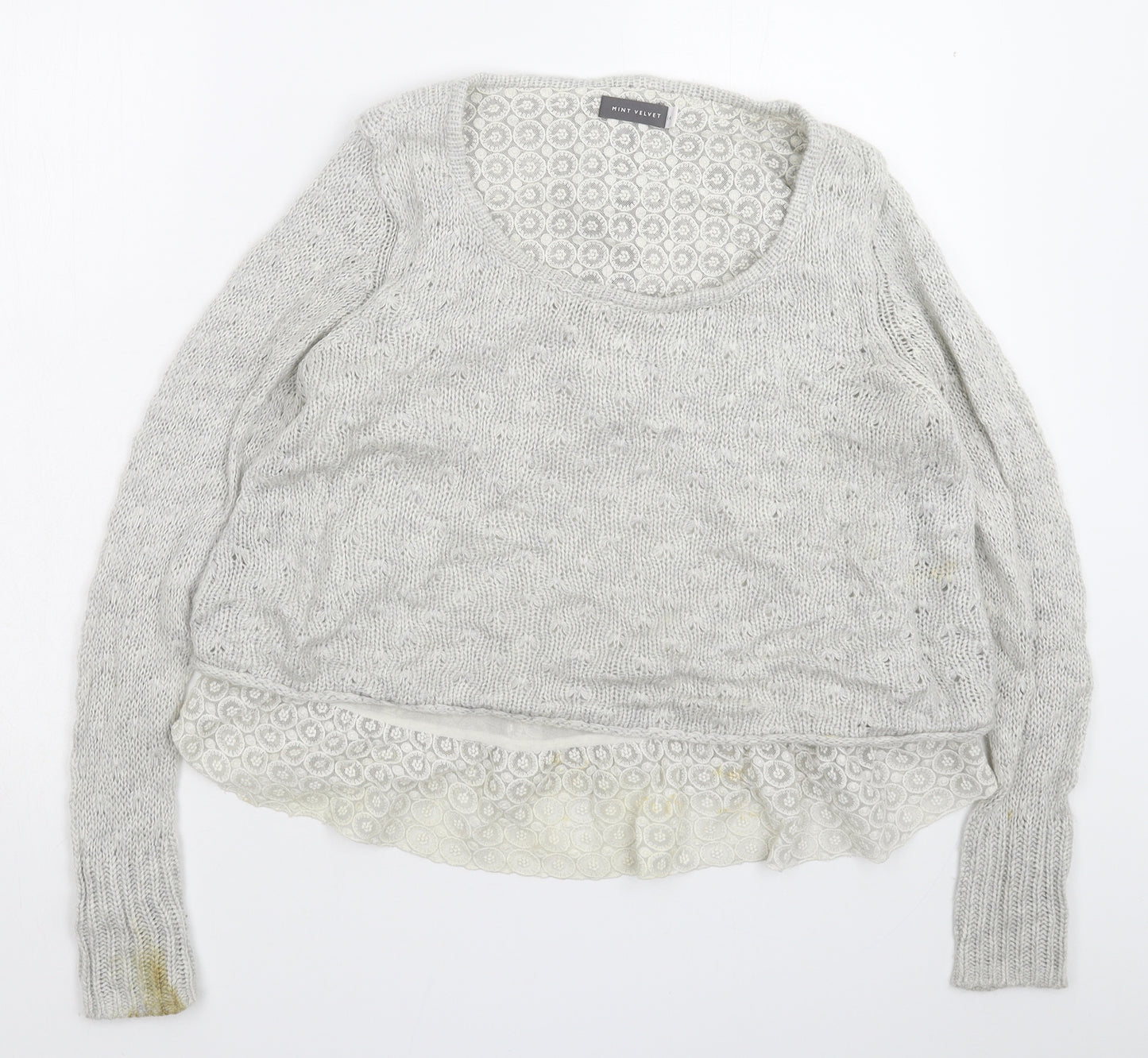 Mint Velvet Womens Grey  Knit Pullover Jumper Size 14