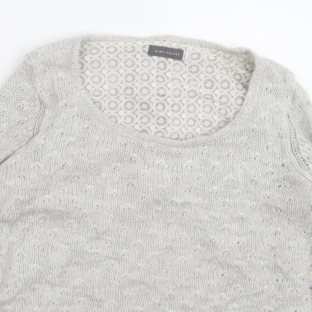 Mint Velvet Womens Grey  Knit Pullover Jumper Size 14