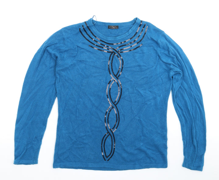 BM Womens Blue  Knit Pullover Jumper Size M