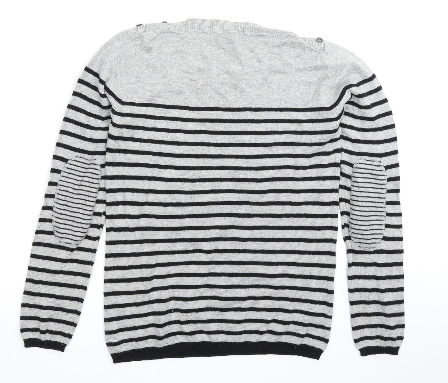 Atmosphere Womens Grey Striped Knit Pullover Jumper Size 12