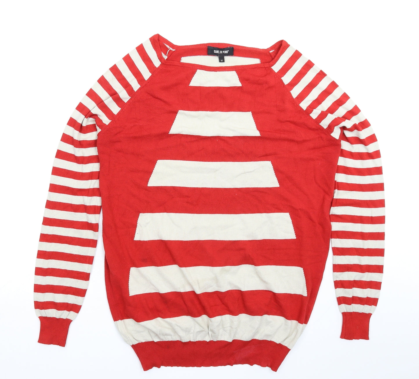 Isabel de Pedro Womens Multicoloured Striped Knit Pullover Jumper Size M