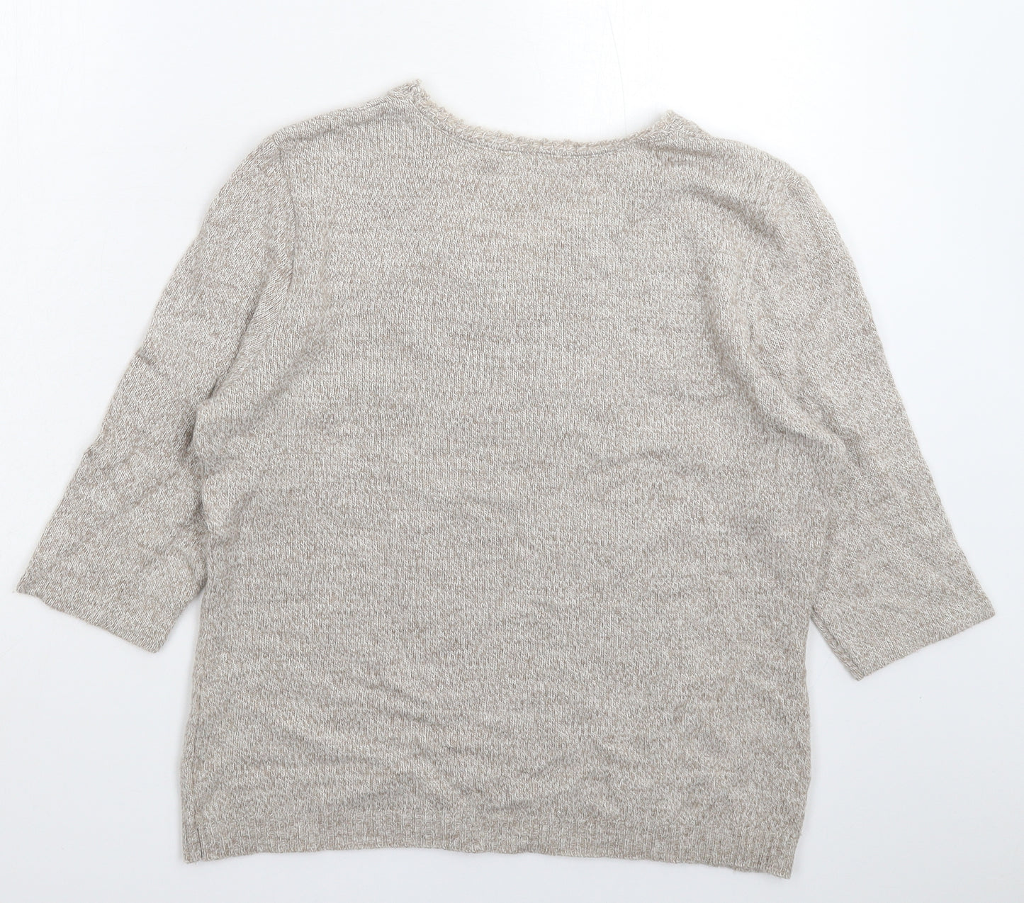Damart Womens Grey Floral Knit Pullover Jumper Size L