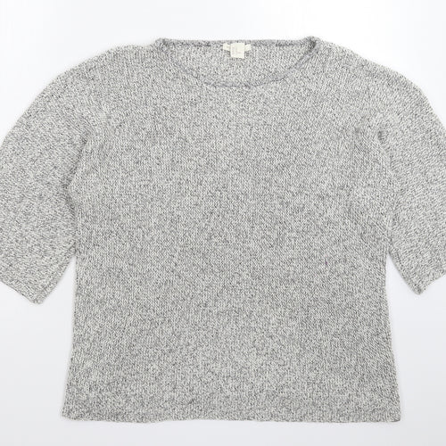 H&M Womens Grey  Knit Pullover Jumper Size M