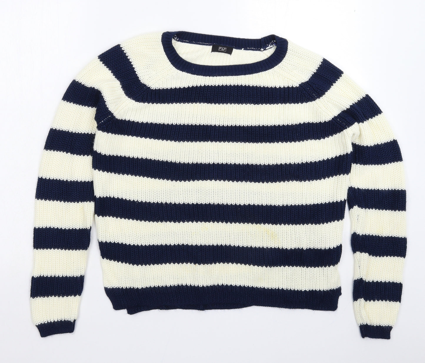 F&F Womens Multicoloured Striped Knit Pullover Jumper Size 16