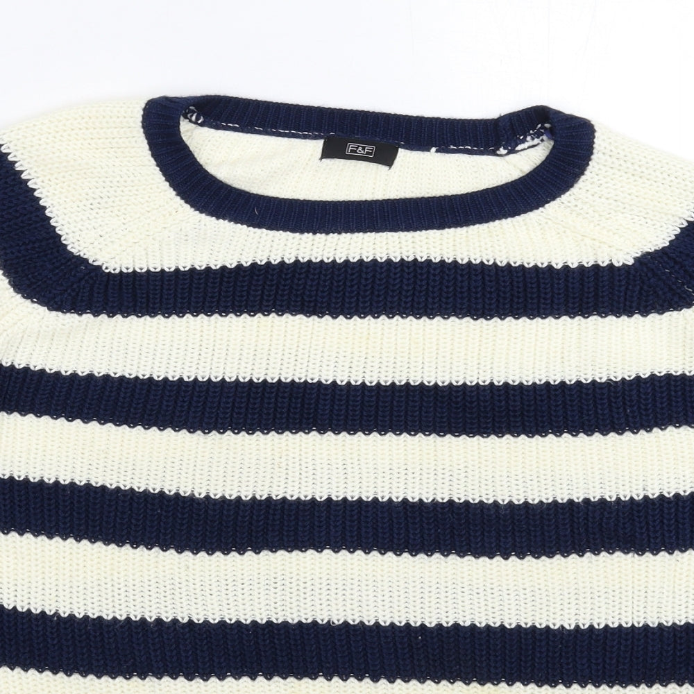 F&F Womens Multicoloured Striped Knit Pullover Jumper Size 16