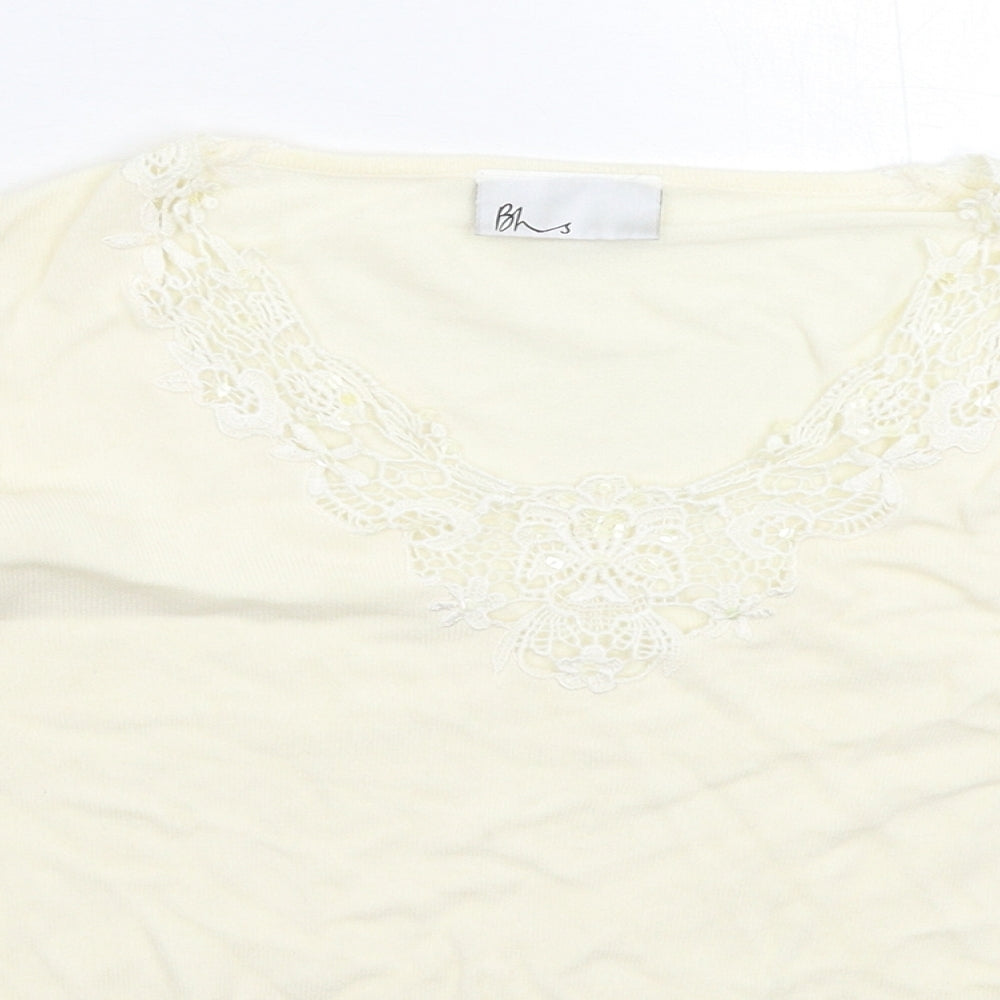 BHS Womens White  Knit Pullover Jumper Size 12