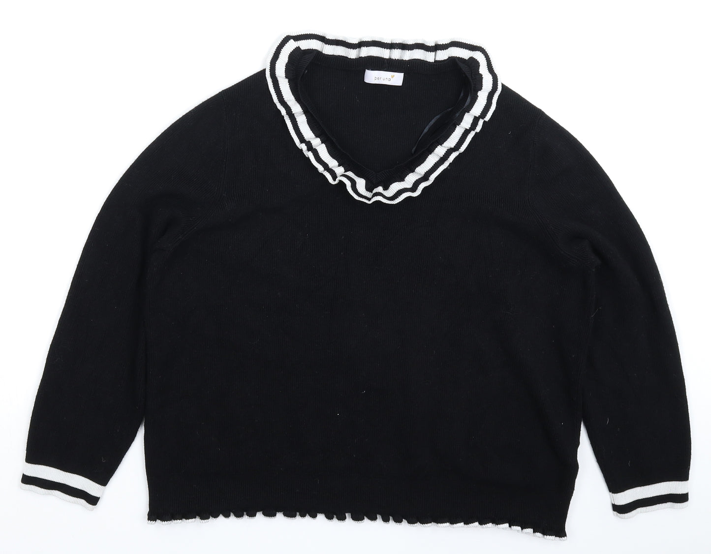 Marks and Spencer Womens Black  Knit Pullover Jumper Size 18