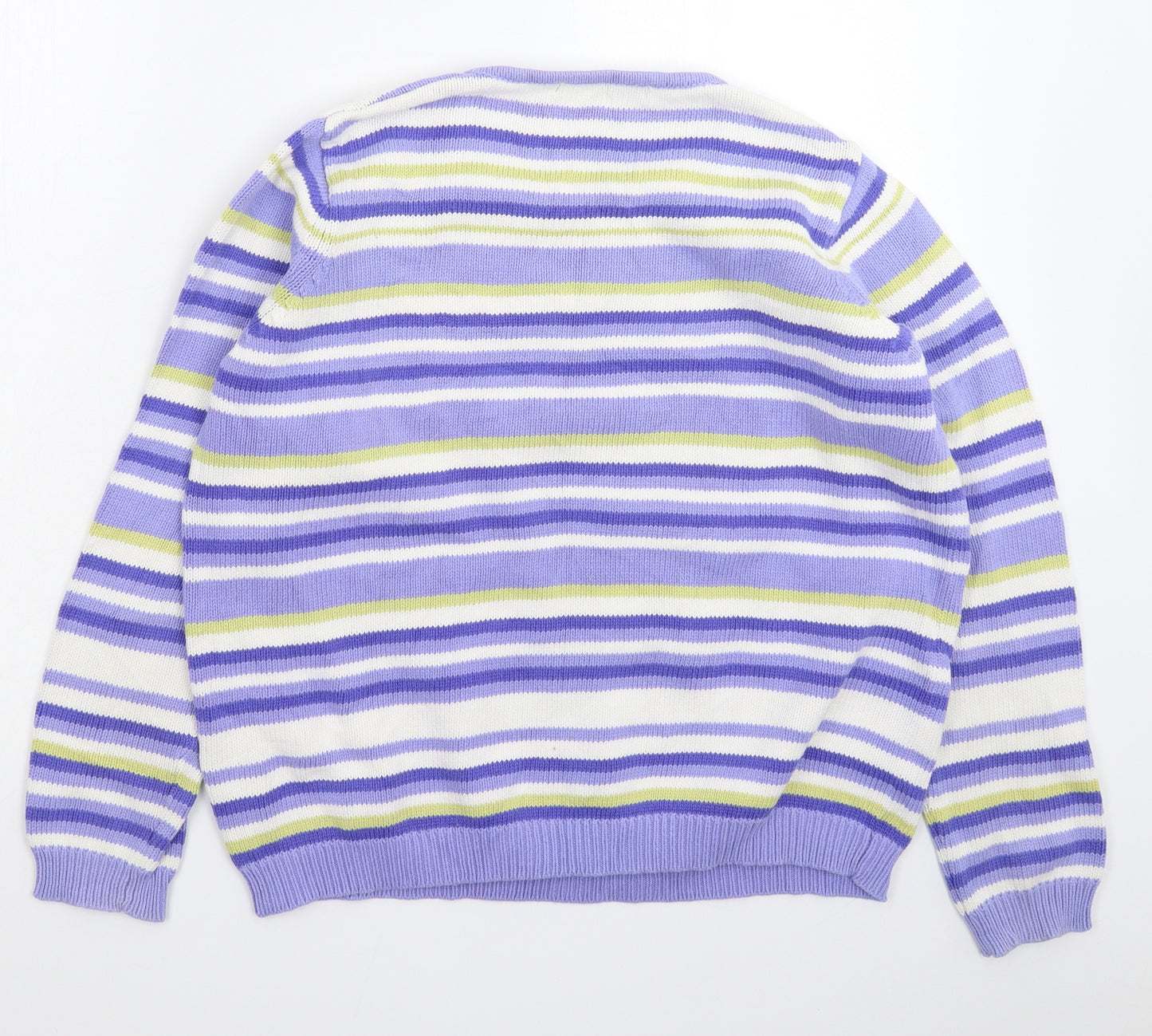 EWM Womens Multicoloured Striped Knit Pullover Jumper Size 20