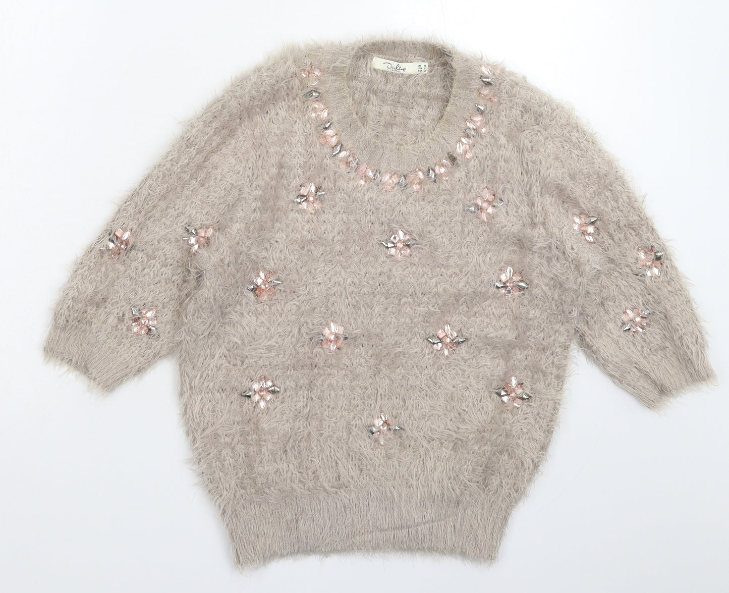 Darling Womens Grey  Knit Pullover Jumper Size 10
