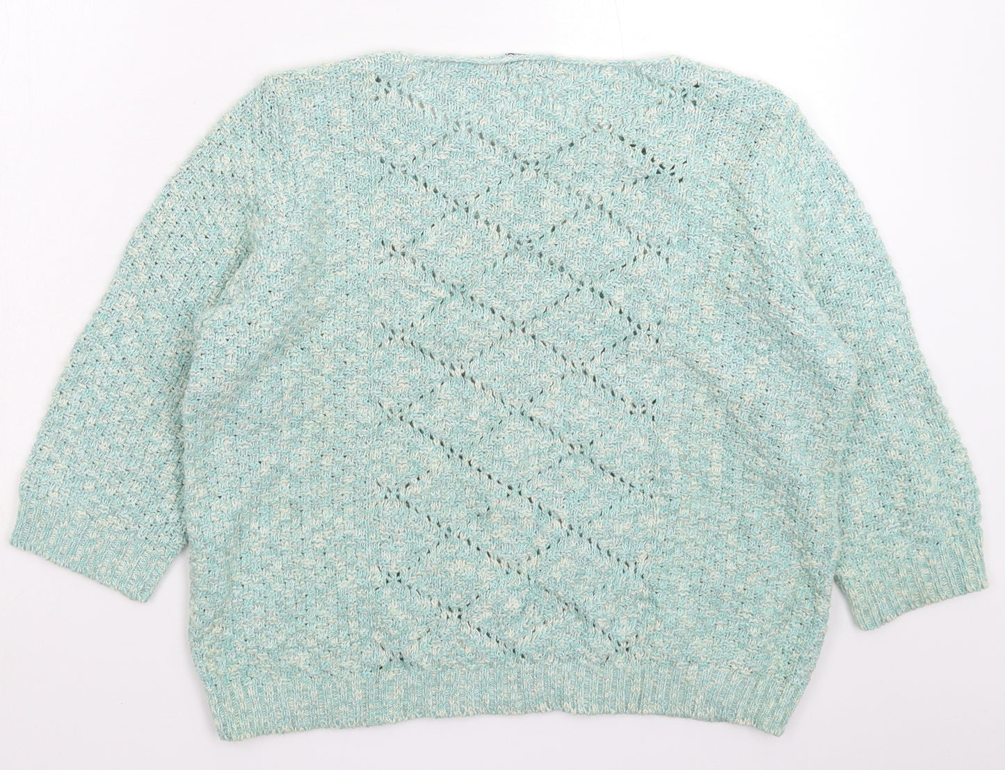M&Co Womens Green  Knit Pullover Jumper Size 18
