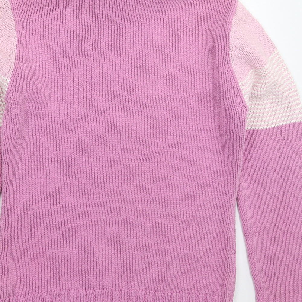 New Look Womens Pink Striped Knit Pullover Jumper Size 16