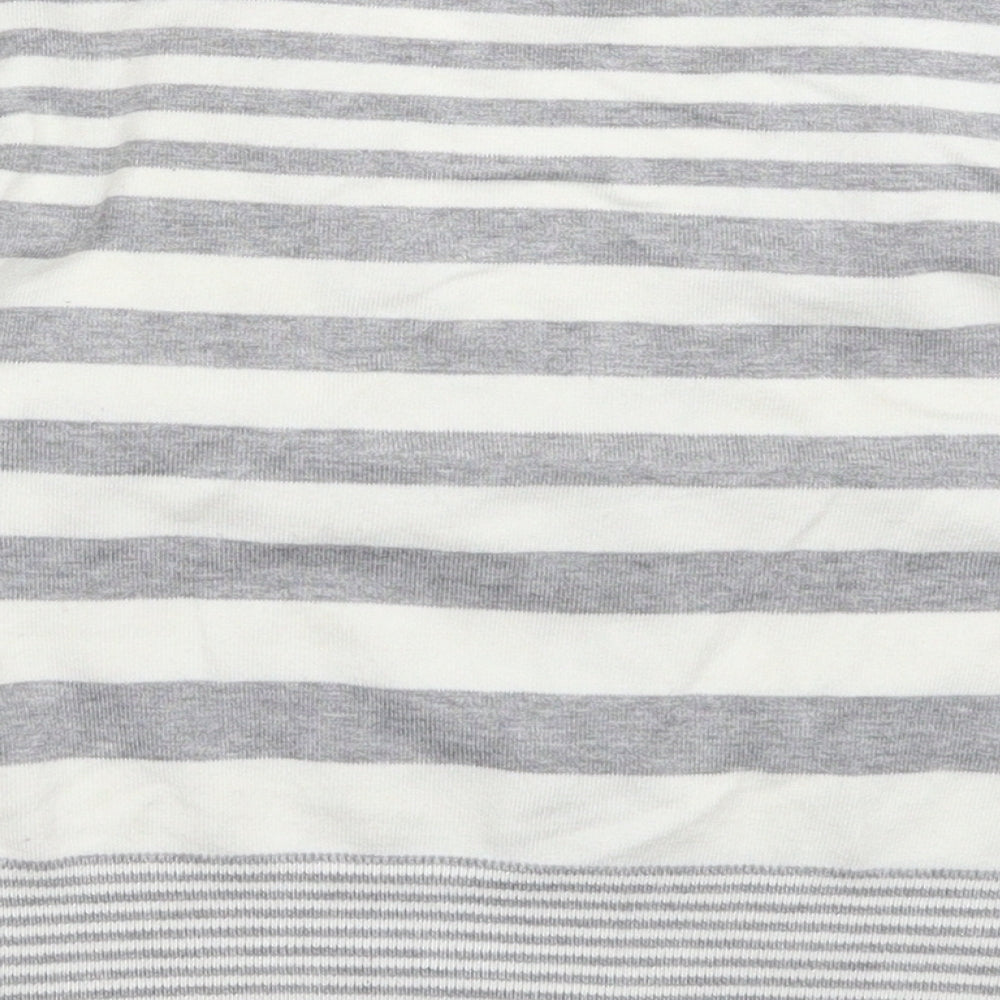 Select Womens Grey Striped Knit Cardigan Jumper Size 10