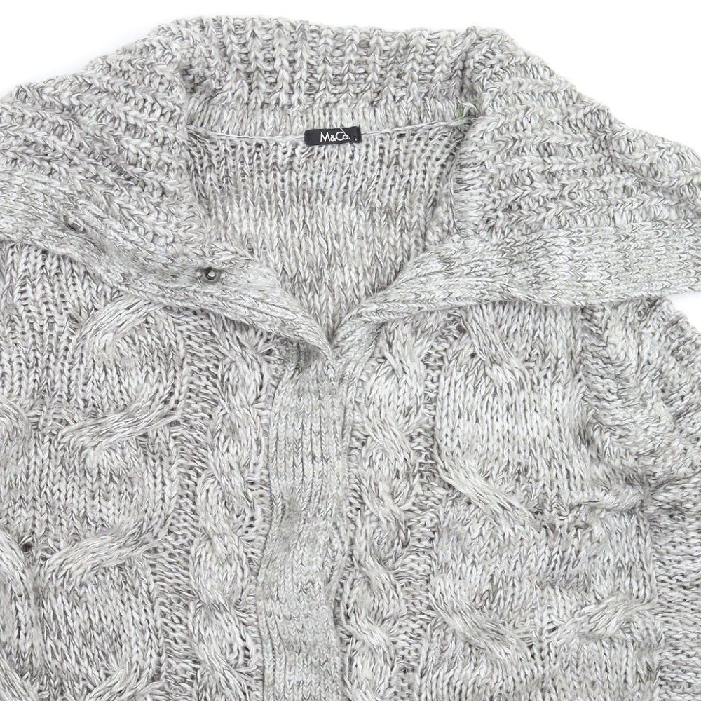 M&Co Womens Grey  Knit Cardigan Jumper Size L