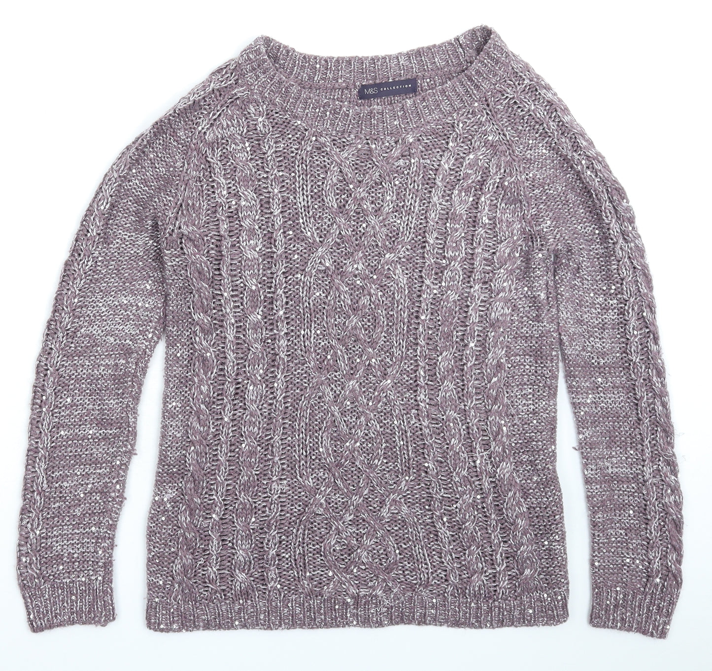 Marks and Spencer Womens Grey  Knit Pullover Jumper Size 8