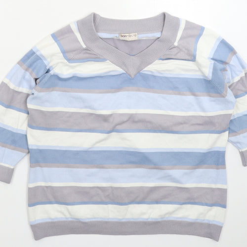 Bonmarché Womens Multicoloured Striped Knit Pullover Jumper Size L