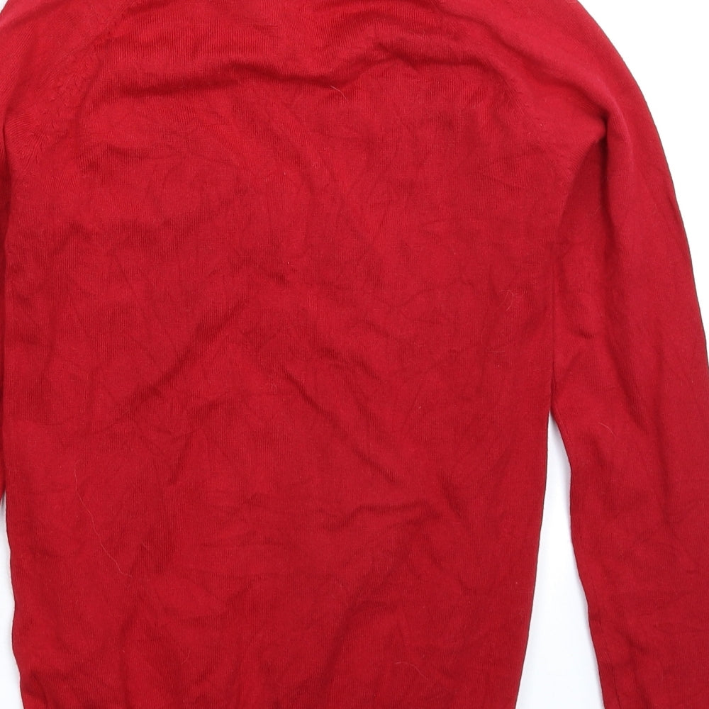 Zara Womens Red  Knit Pullover Jumper Size M