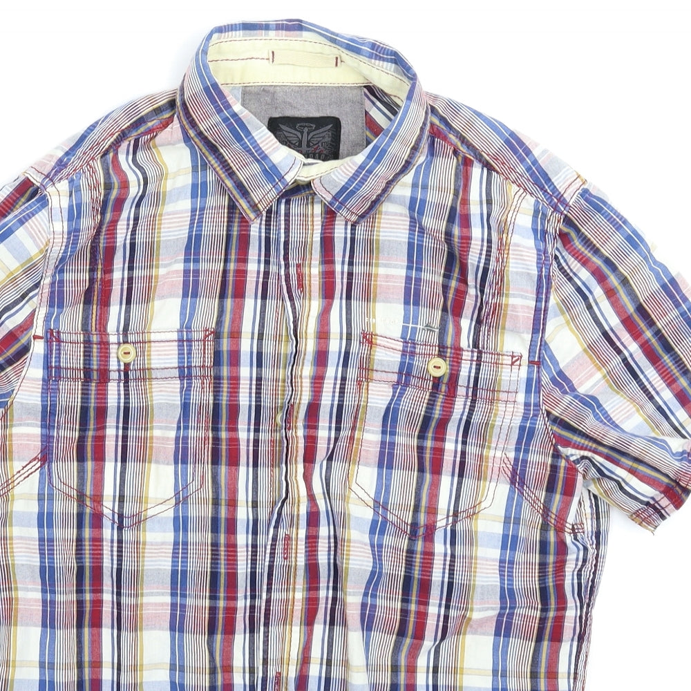 Firetrap Mens Multicoloured Check   Button-Up Size M