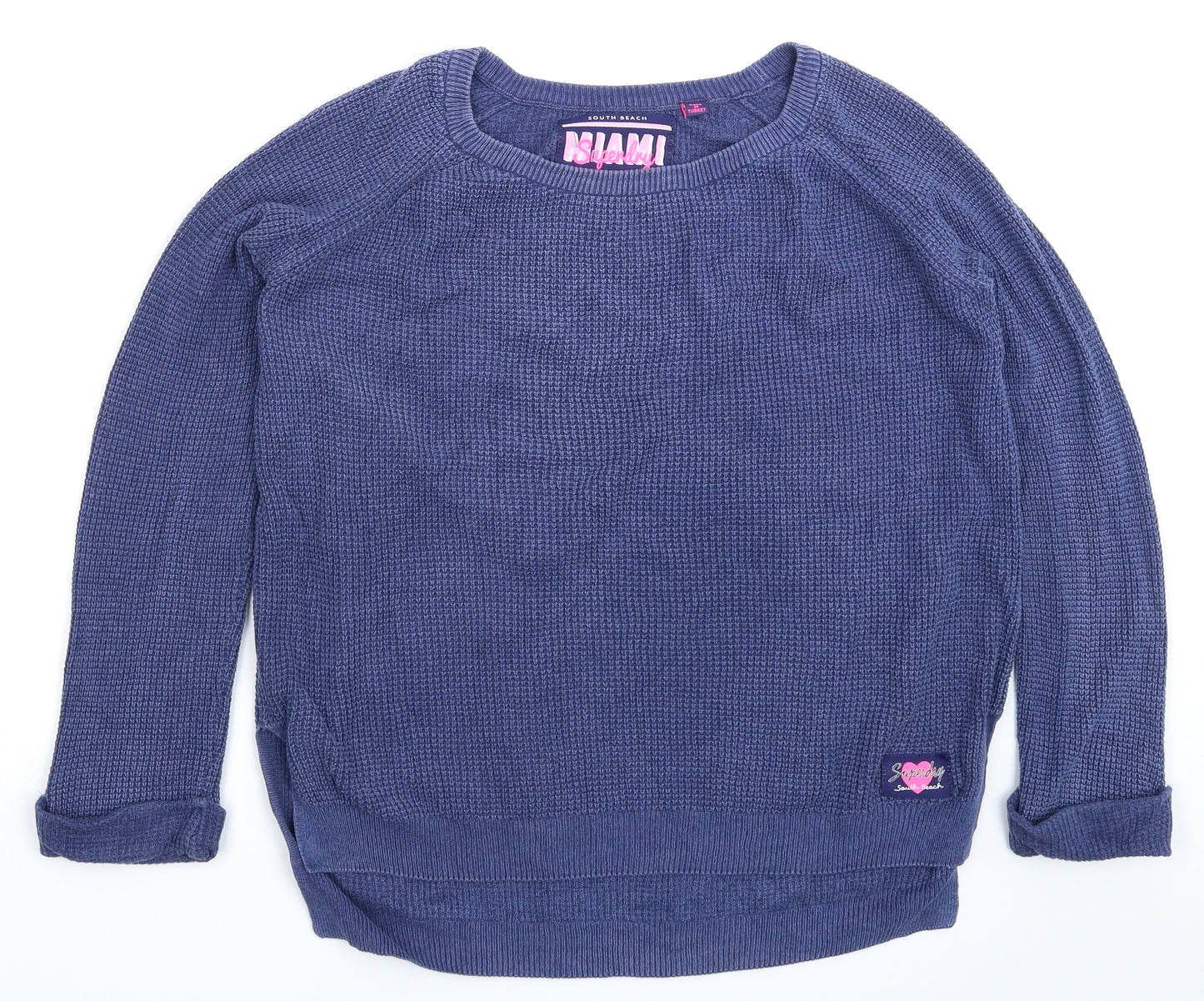 Superdry Mens Blue  Knit Pullover Jumper Size XS