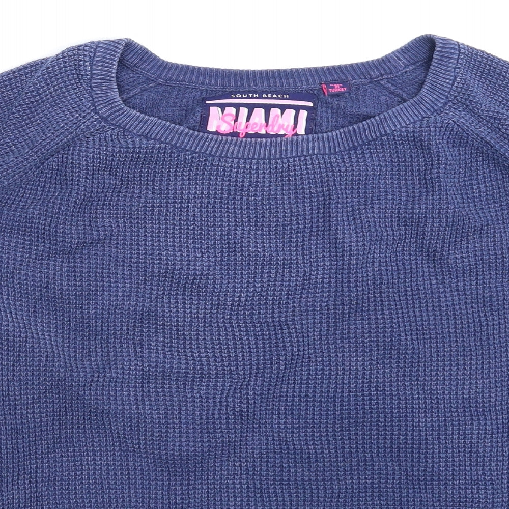 Superdry Mens Blue  Knit Pullover Jumper Size XS