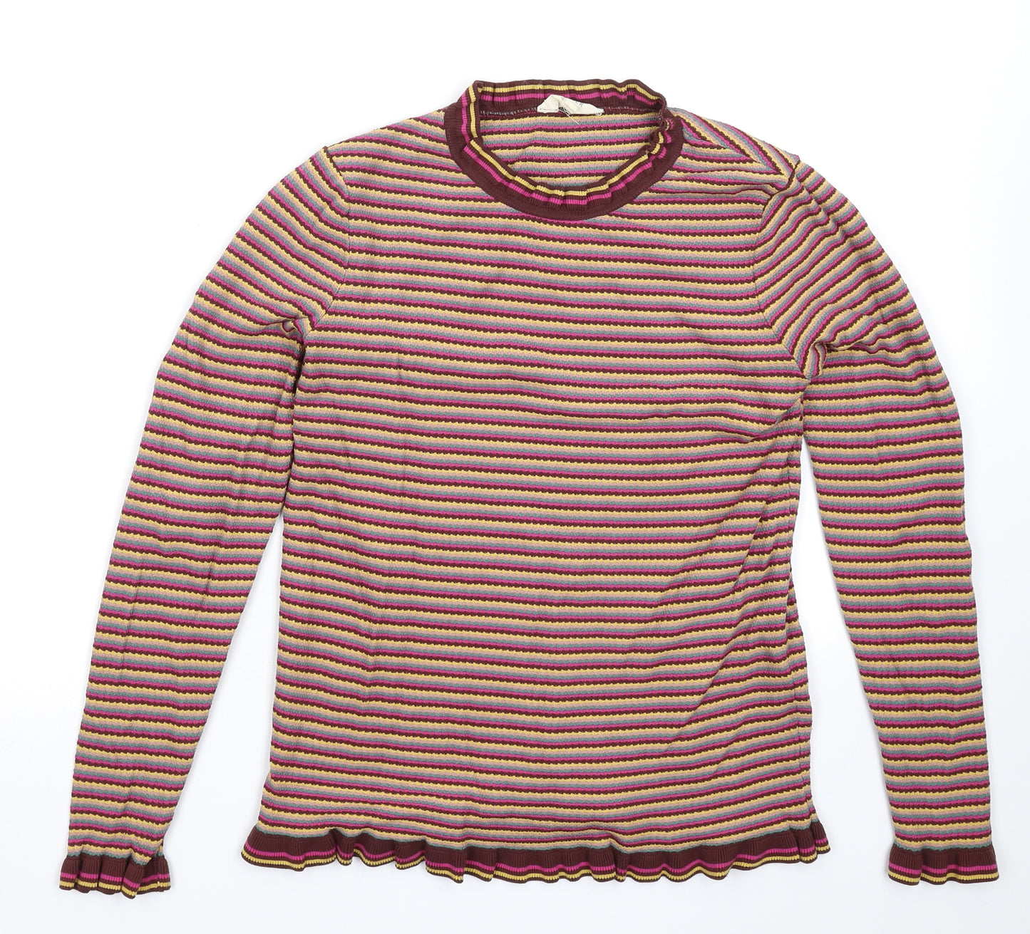 Falmer Womens Multicoloured Striped Knit Pullover Jumper Size 12