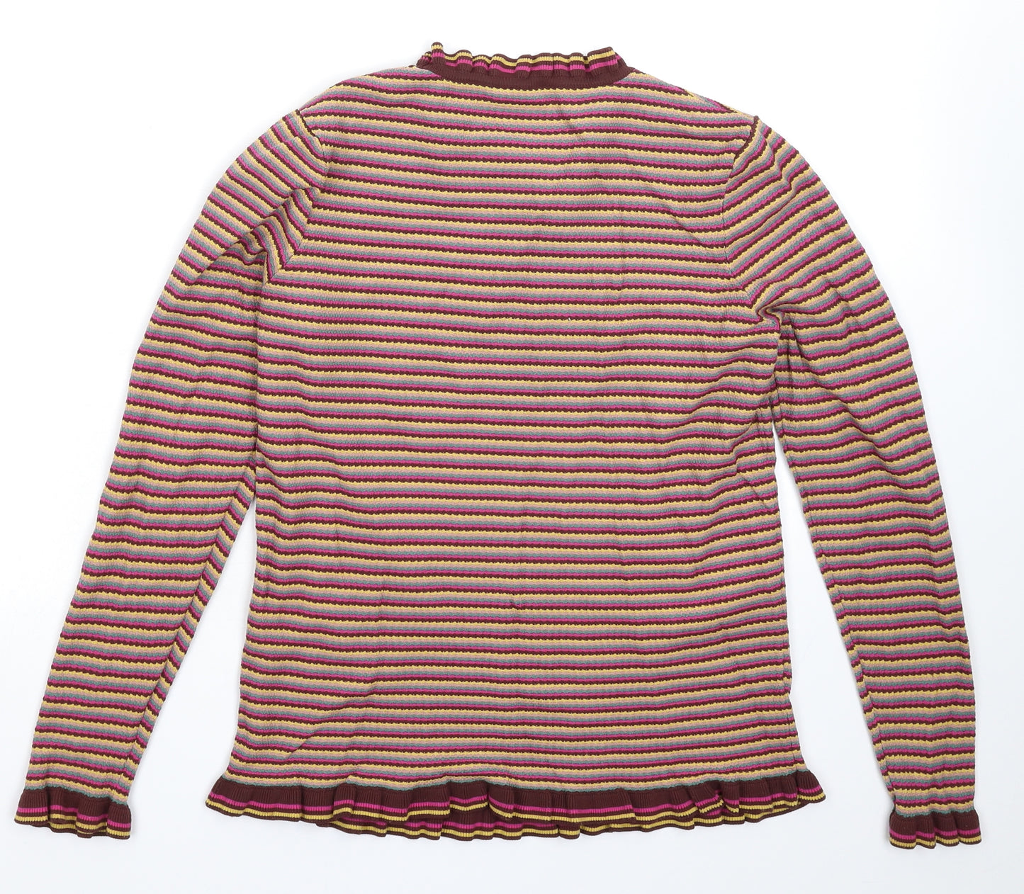 Falmer Womens Multicoloured Striped Knit Pullover Jumper Size 12