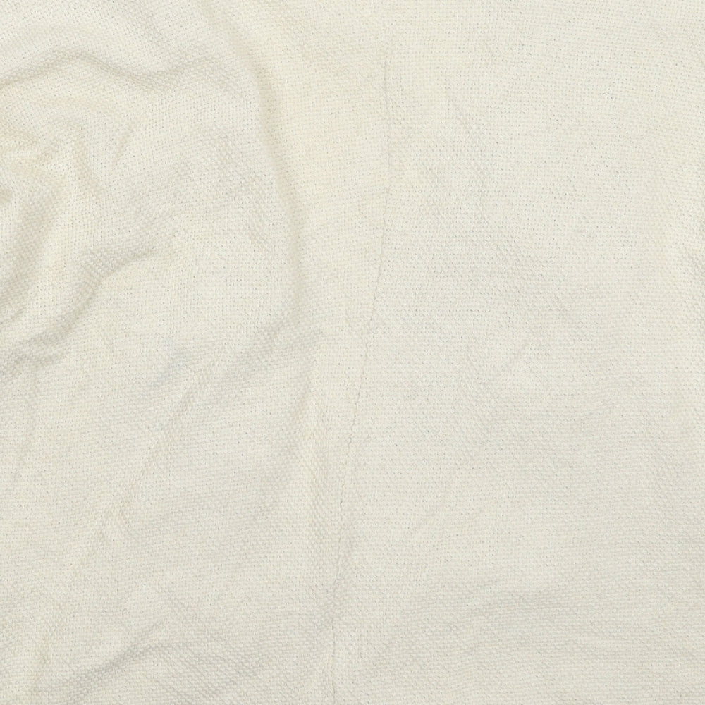 Pull&Bear Womens White  Knit Cardigan Jumper Size L